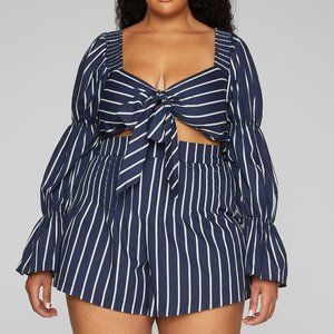 Fashion to Figure Blue & White Two-piece Set